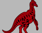 Dibujo Parasaurolofus con rayas pintado por rodo