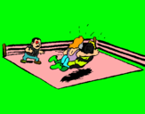 Dibujo Lucha en el ring pintado por descooo