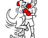 Dibujo Canguro boxeador pintado por canguro