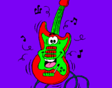 Dibujo Guitarra eléctrica pintado por ferchaaaaaa