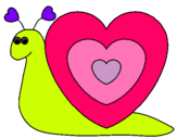 Dibujo Caracol corazón pintado por caracol