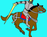 Dibujo Caballero a caballo IV pintado por romanos