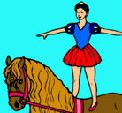 Dibujo Trapecista encima de caballo pintado por skiper9