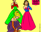 Dibujo Barbie y sus amigas vestidas de gala pintado por andreyrams
