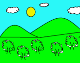 Dibujo Montañas 4 pintado por campo