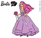 Dibujo Barbie vestida de novia pintado por Leylita