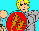 Dibujo Caballero con escudo de león pintado por valek