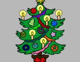 Dibujo Árbol de navidad con velas pintado por idooia