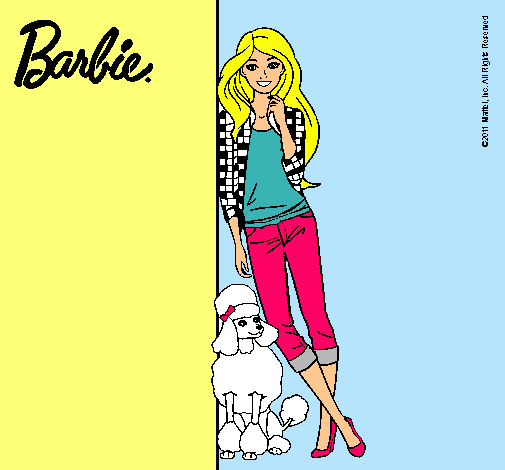 Barbie con cazadora de cuadros