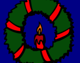 Dibujo Corona de navidad II pintado por JUBI