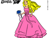 Dibujo Barbie vestida de novia pintado por zoecorona 