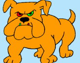 Dibujo Perro Bulldog pintado por pelea 