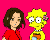 Dibujo Sakura y Lisa pintado por feberbiber