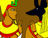 Dibujo Ramsés y Anubis pintado por aifric