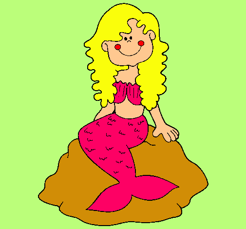 Dibujo Sirena sentada en una roca pintado por alexmar