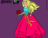 Dibujo Barbie vestida de novia pintado por maluza