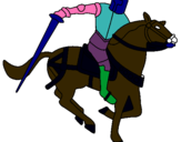 Dibujo Caballero a caballo IV pintado por russell