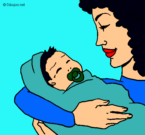 Dibujo Madre con su bebe II pintado por panquesi