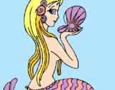Dibujo Sirena y perla pintado por draculaur
