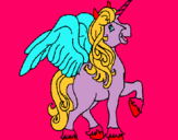Dibujo Unicornio con alas pintado por yuvanely