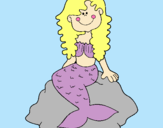 Dibujo Sirena sentada en una roca pintado por draculaur