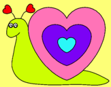Dibujo Caracol corazón pintado por werty