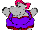 Dibujo Hipopótama con lazo pintado por Dibujo2