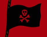 Dibujo Bandera pirata pintado por kema
