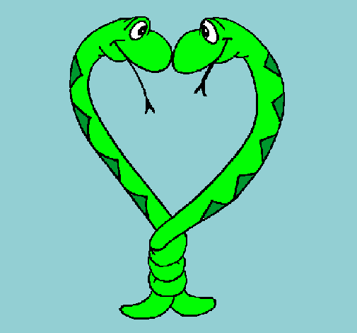 Dibujo Serpientes enamoradas pintado por lilgora