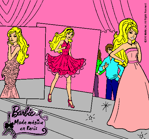 Dibujo Barbie, desfilando por la pasarela pintado por CristinaQuesada
