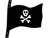 Dibujo Bandera pirata pintado por pepeeeeeeeee