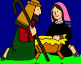Dibujo Adoran al niño Jesús pintado por LaMaravillaz
