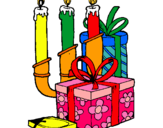 Dibujo Candelabro y regalos pintado por ralipyjose