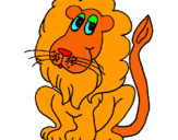 Dibujo León pintado por simb