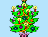 Dibujo Árbol de navidad con velas pintado por ALBA4
