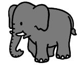 Dibujo Elefante bebe pintado por  dificicil
