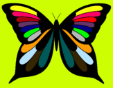 Dibujo Mariposa pintado por frijol