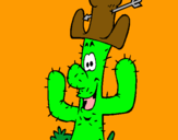 Dibujo Cactus con sombrero pintado por frangon