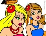 Dibujo Barbie y su amiga pintado por yaque