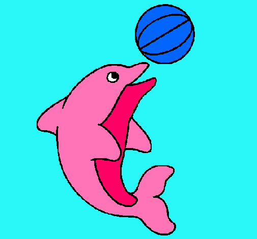 Dibujo Delfín jugando con una pelota pintado por panquesi