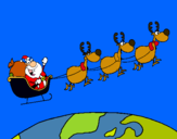 Dibujo Papa Noel repartiendo regalos 3 pintado por guilll