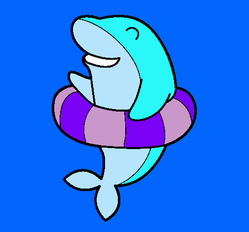 Dibujo Delfín con flotador pintado por lilgora