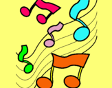 Dibujo Notas en la escala musical pintado por LAIA15