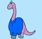 Dibujo Diplodocus con camisa pintado por ahoraccccccc