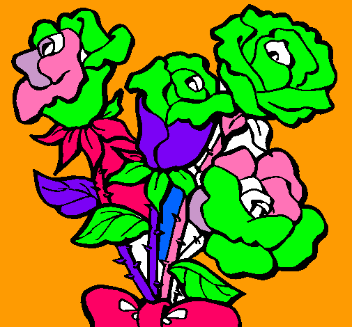 Dibujo Ramo de rosas pintado por alexmar