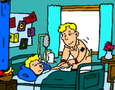 Dibujo Niño hospitalizado pintado por luci44