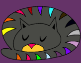 Dibujo Gato durmiendo pintado por madaramy