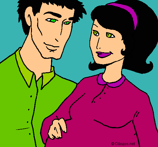 Dibujo Padre y madre pintado por Helga
