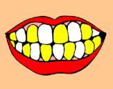Dibujo Boca y dientes pintado por gadriela