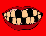 Dibujo Boca y dientes pintado por ertyuio